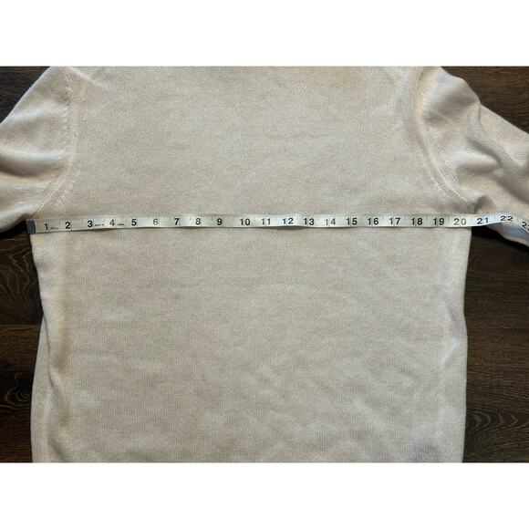 360 Cashmere Women's Long Sleve Turtle Neck Cashmere Sweater Cream White SZ M - Picture 4 of 12